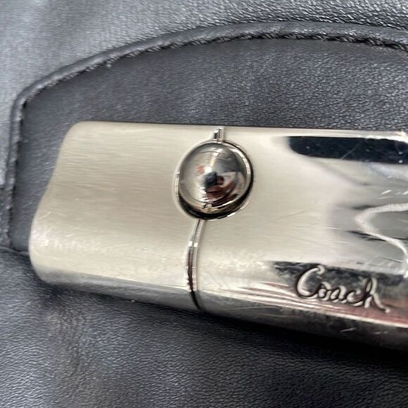 Coach‎ Shoulder Bag Large Black Kristin Leather Nickle HW Zip Clossure W COA - Picture 9 of 9